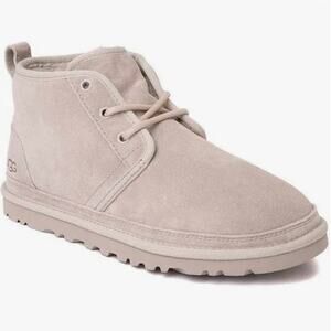 NWT UGG Boot Neumel Sz 13 Grey Suede Lace Up Sheepskin Fur